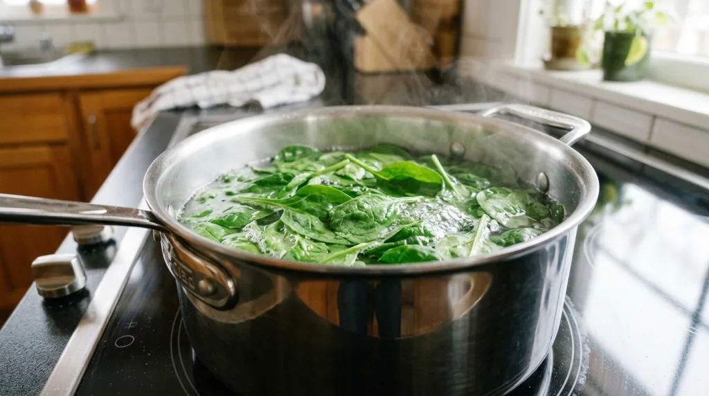 découvrez comment cuire rapidement vos épinards frais à l'eau en seulement 2 à 3 minutes pour une recette facile et savoureuse.